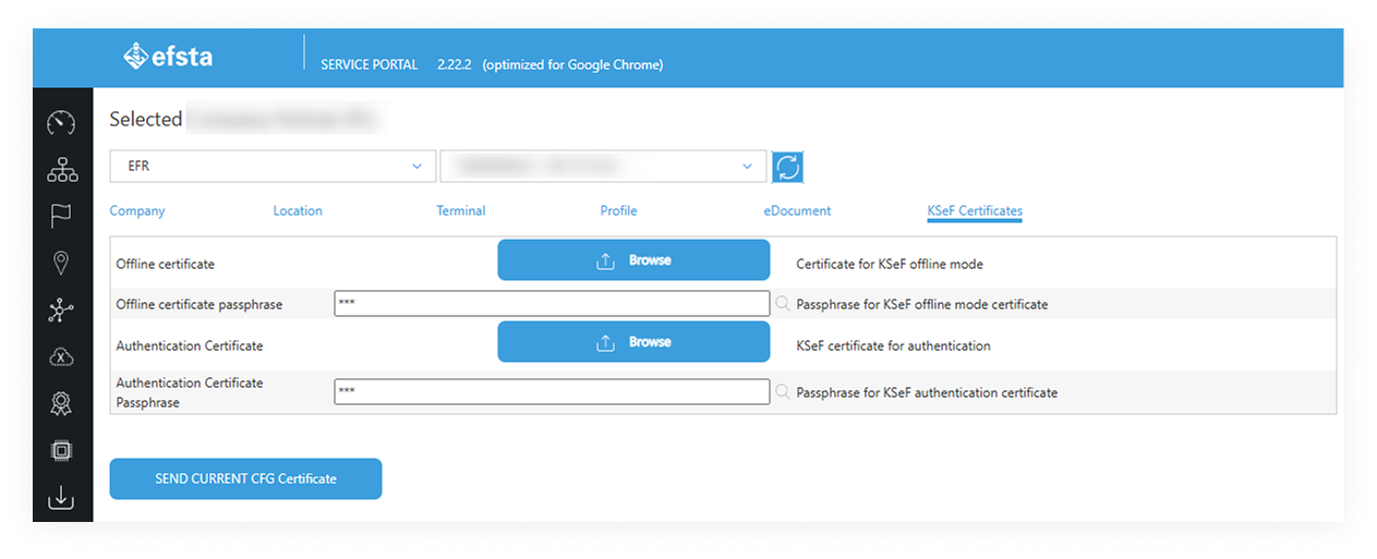 Portal KSeF Cert section